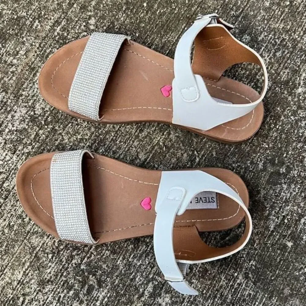 Steve Madden JPROBLER Girls Flat Sandal Sparkly Rhinestone Embellishment Size 2M